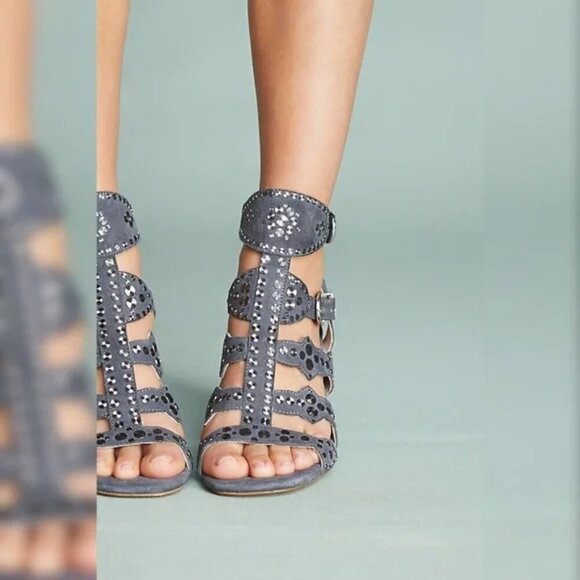 Anthropologie Cecelia New York Cosmo Gladiator Heeled Sandals - Picture 2 of 10
